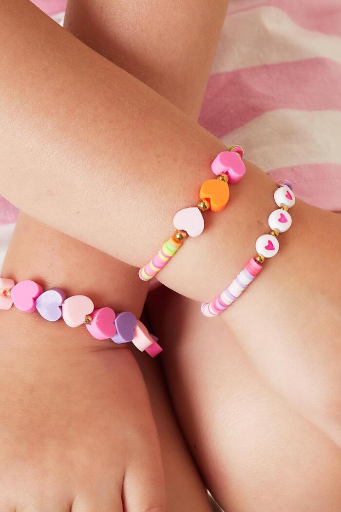 Kids - hearts bracelet - Mother-Daughter collection Rose polymer clay Picture3